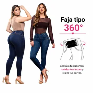 Women's Colombian Faja 360 High-Waist Push-Up Butt-Lift Stretch Skinny Jeans (REF:26112) - Womenswear Bottom