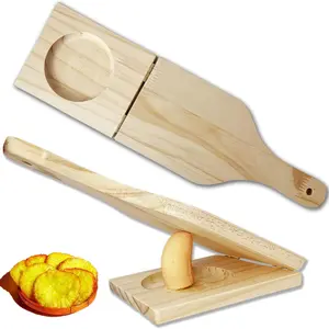 Tostones Plantain Press Wooden Tostonera Para Platanos Fried Banana Masher for 3.3'' Tostones and Stuffed Plantains, 10.5''x4.5''x1''