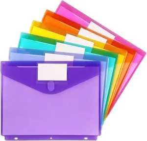 6 Pack Binder Pocket, Plastic Folders with Label, Binder Organizer, Binder Dividers with Pockets, Letter Size, Assorted Colors