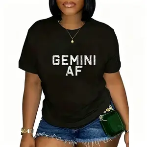 "Gemini Astrology Sign" Birthday Gift Graphic Tee |   Comfy Breathable Fashion Printing Women's Casual Top