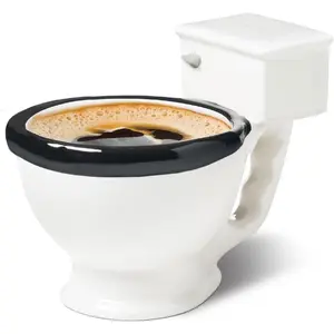 Toilet Seat Funny Coffee Mug - Novelty Gag  - White Elephant Gifts and Funny Coffee Cups Adult Humor for Women and Men, 12oz