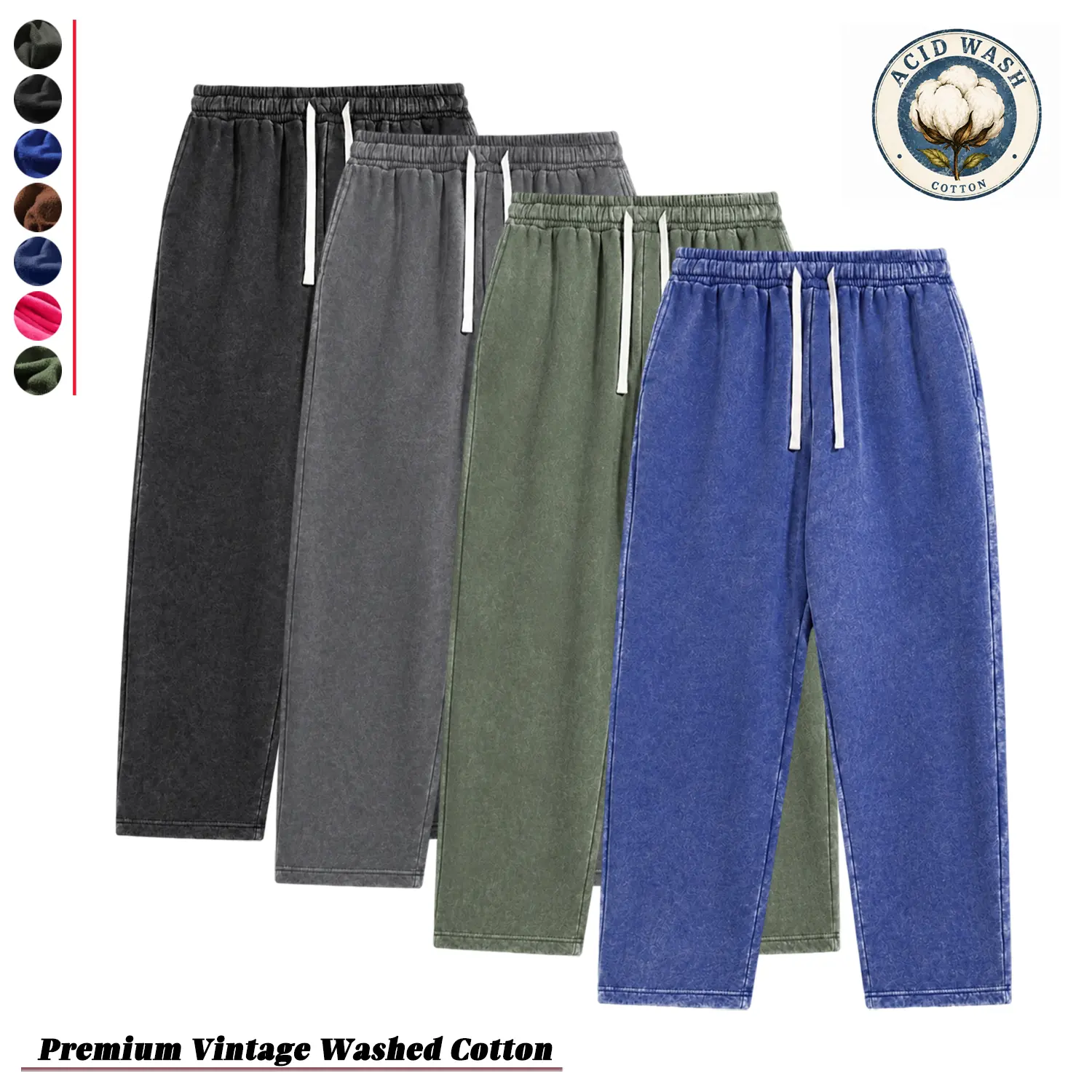New autumn/winter men’s acid-wash cotton athletic casual sweatpants, processed with a wash treatment, warm and comfortable; women’s casual sweatpants, campus style, back-to-school gift, suitable for all seasons (S~XXL).
