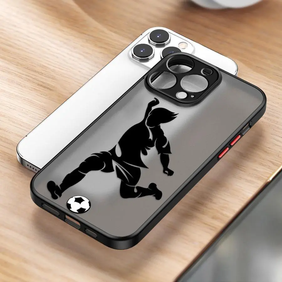 Footballer Phone Case for Apple Iphone 13 Mini 16 Pro Max 14 Plus 15 Pro 16 15 14 13 12 11 7 8 XR SE X/XS XS Max Soft Cover Shell summerwins,back to school,back to school haul