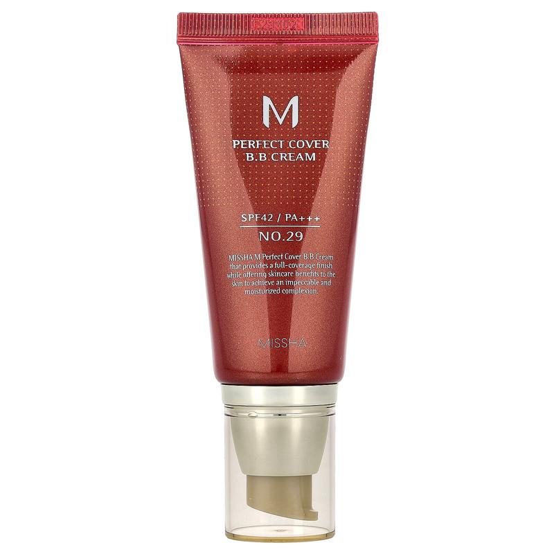 Missha M Perfect Cover B.B Cream, SPF 42 PA+++, No. 29 Caramel Beige, 1.69 fl oz (50 ml)