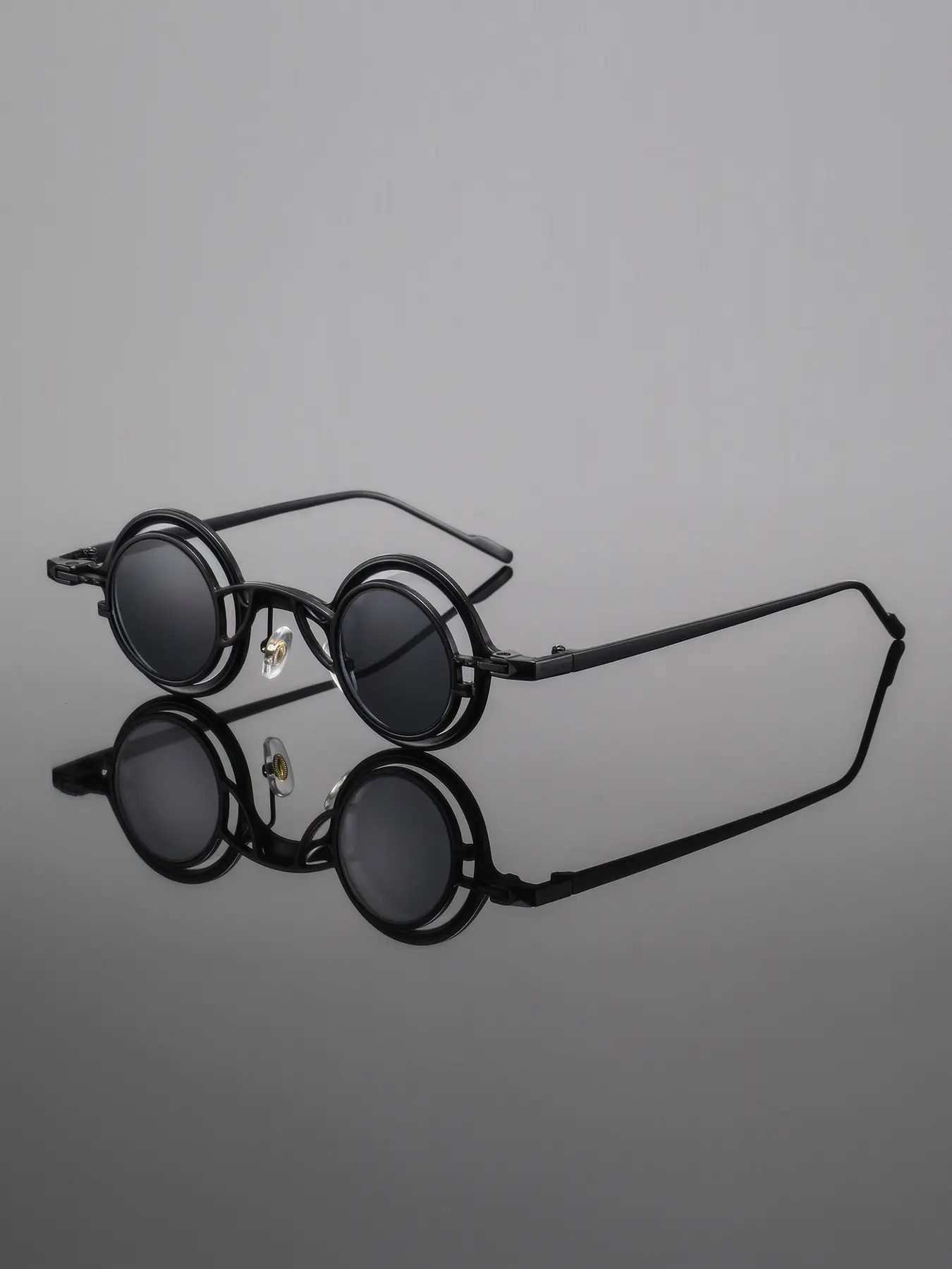 Men's Metal Vintage Retro Small Round Full Frame Sunglasses, Magnetic Trendy Glasses, Stylish Glasses, Hip Hop Street Style, Perfect for Street Photography, Street Style Shades