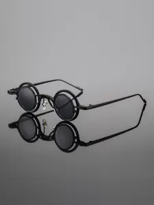 Men's Metal Vintage Retro Small Round Full Frame Sunglasses, Magnetic Trendy Glasses, Stylish Glasses, Hip Hop Street Style, Perfect for Street Photography