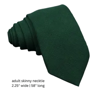 TIE MOOD Hudson Hunter Green Solid Necktie, Bow Tie & Pocket Square Collection