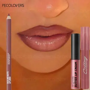 3pcs/Set Matte Lip Liner Pencils + Moisturizing Hydrate Lip Glaze + Natural Lipstick Pen- Long-Lasting Moisturizing Lip Makeup Kit with Precision Liner for Definition, Travel-Size Ethically Made Glossy Pencil