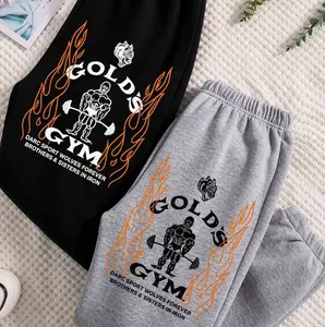 Gold's Gym Wolves Sweatpants - Gym Graphic Design Pants Comfortable Stylish Fit For Gym Enthusiasts, Matching Unisex Pants Cozy Comfortable , Trending 26 P