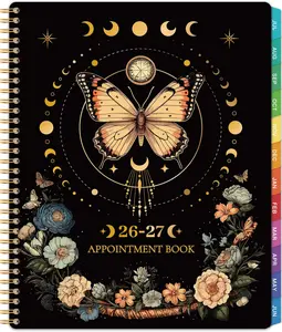 Appointment Book/Planner 2026-2027 - Appointment Book 2026-2027, July 2026 - June 2027, Daily/Hourly Planner 2026-27, Weekly appointment book with 30-Minute Increments, 9" x 11", Twin-Wire Binding + Colorful Tabs + Pocket