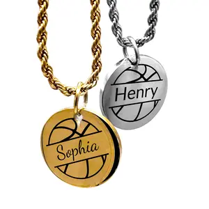 Basketball - Personalized Basketball Pendant Necklace