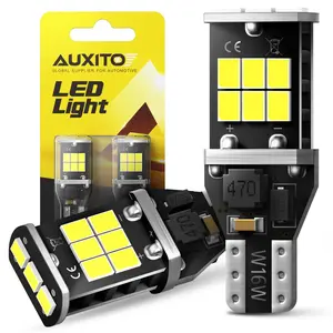 AUXITO 912 921 LED Bulb for Backup Light Reverse Lights High Power 2835 15-SMD Chipsets Error Free T15 906 922 W16W Bulbs, 6000K White Daytime Running Lights (Upgraded, Pack of 2)
