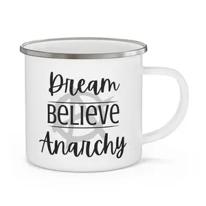Sturdy, Lightweight 12 oz Stainless Steel Enamel Camping Mug, Outdoor Kitchenware Drinkware for Tea, 12 Oz Cup