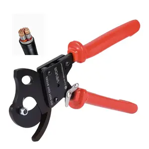 VEVOR Ratcheting Cable Cutter, Spring Steel Blades with PVC - Coated Handles, Quick - Release Button, Heavy Duty Ratchet Cable Wire Cutter for Cutting Copper Aluminum Cables Up to 600 MCM/ 300 mmVEVOR Super Brand Day
