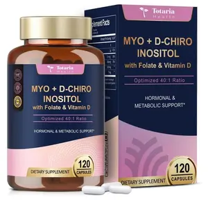Myo-Inositol & D-Chiro Inositol Supplement Capules 3075mg, Plus Multivitamin Vitamin D3, Folate, Ideal 40:1 Ratio - Hormonal Balance for Women & Ovarian Support | Vegan, Non GMO - 120 Caps