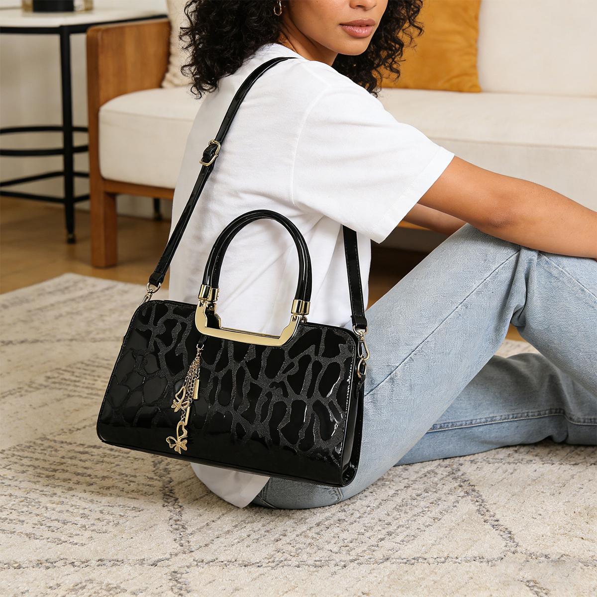 Women’s Fashion Crossbody Bag, Versatile Trendy Handbag, Large-capacity Tote Bag, Suitable for Outings, Commuting, and Weekend Dates Retro Matte Hand-woven Messenger