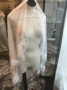 Style SV01 Beaded Floral Lace Short Veil