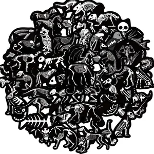 X-ray Animal Skeleton Sticker, 56pcs/set Skeleton Party Decorations & Favors, Scary Horror Sticker for Water Bottle, Ornaments