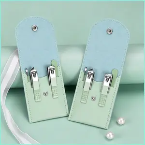 2set Manicure Set Carbon Steel Nail Clippers Nail File Earpicks and Storage Bag for Travel and Home Use Compact Grooming Tools for Men and Women