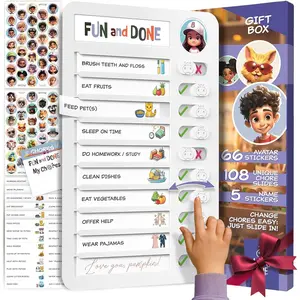 Chores Chart for  - Daily Routine Chart for  with Checklist & Stickers,   Chore Chart - Chore Board Visual Schedule for  with  &   Tools for