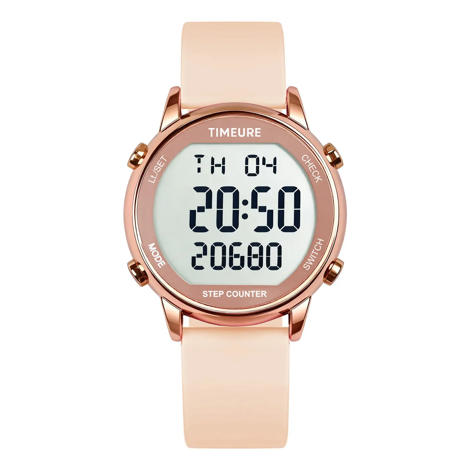 TIMEURE Women's Fitness Watch (TU-2509) - No App/Phone Required Pedometer, Waterproof Step Counter with Calorie & Distance Tracking, Alarm, Large Digital Display
