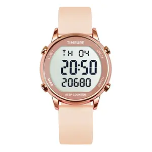 TIMEURE Pedometer Watch for Women, Step Counter for Walking No App/Phone Required Step Counter, Waterproof Fitness Calorie Tracker, Distance Tracking, Alarm, Large Digital Display Watch, TU-2509 summervibes