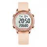 TIMEURE Women's Fitness Large Metal Portable Digital Wrist Watch - Waterproof Silicone Strap, Digital Display, Step Counter, Distance Tracker, No App Required, Ideal for Daily Use & Travel