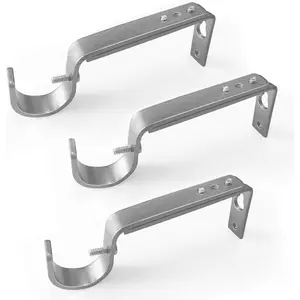 Curtain Rod Holders  Heavy Duty Adjustable Rod Brackets for 7/8 or 1 Inch Rods, Set of 3 ()