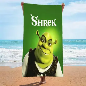 Shrek Pattern Beach Towel, For Kids And Adults For Beach Days, Pool Parties And Travel
