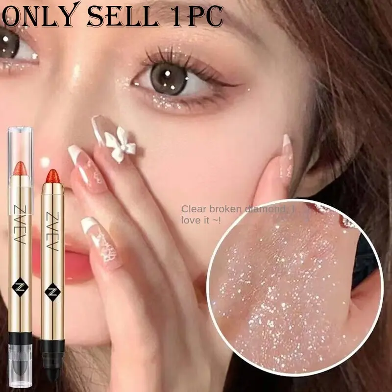 High Shine Eyeshadow Pen Glitter Liner for Inner Corner Smooth Blendable High Pigment Brightening Eye Makeup Stick