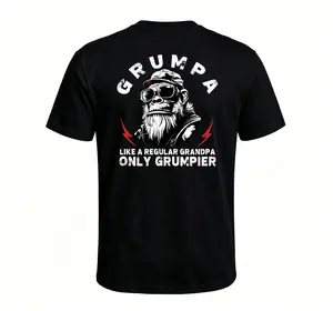 Monkeysober Pure Cotton Men's Suitable For All Seasons Grumpa Like A Regular Grandpa Only Grumpier Funny Gift Monkey T-shirt