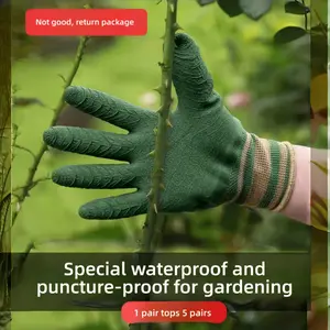 Gardening gloves stab-proof waterproof rose anti-tie and wear-resistant picking chestnut florist garden planting flowers