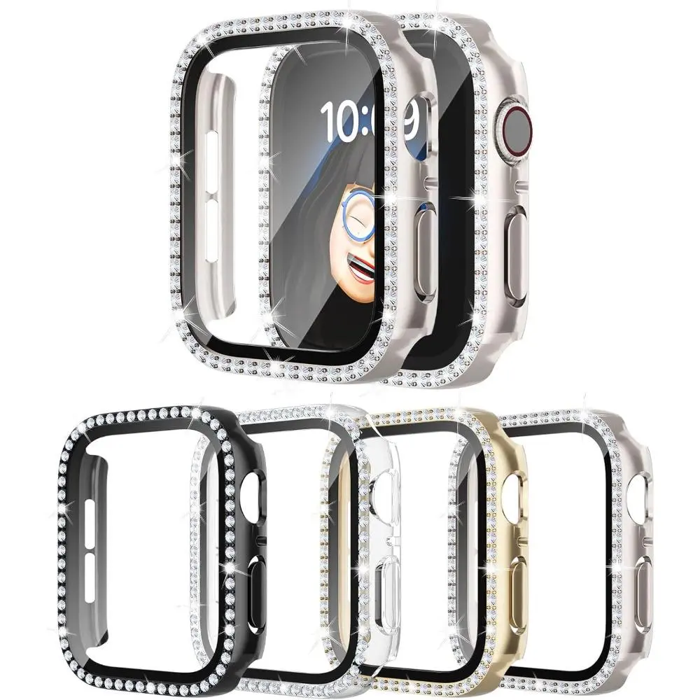 Women's Glam Smart Watch Bling Diamond Case with Protector - Starlight Hard Protective Bumper Accessory, Fits Series 4-10 & SE 40/41/42/44/45/46mm, Smart Watch Accessories, Wearable