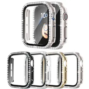 Bling Diamond Protective Starlight Watch Case with Screen Cover, Full-Protection Sports & Outdoor Wearable Tech Accessory, Compatible with 4-10 Series & SE 40/41mm & 42/44/45/46mm Smart Watches