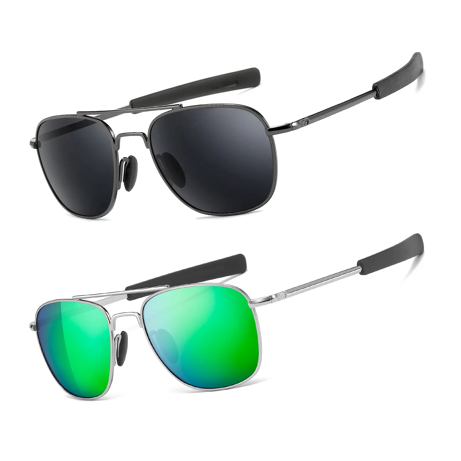 Gunmetal/Gray+Silver/Green Mirror