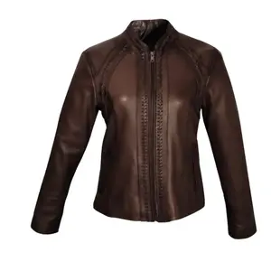 VS60000- VAQUERO SIGNATURE CHAMARRA DE MUJER PIEL DE PELIBUEY COLOR CAFE