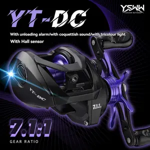 YUSHAN OUTDOOR YT-DC Smart DC Baitcasting Reel,7.1:1 Gear Ratio,4+1BB,2g Min Lure Weight,3-Color LED Drag Clicker Anti-Backlash Fishing Reel