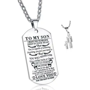 Dog Tags for Men Engraved I Want You to Believe Deep in Your Heart Love Dad Dog Tag