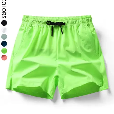 Men's Solid Color Elastic Waist Shorts, Regular Fit Casual Comfy Breathable Shorts for Daily Wear, Men's Bottoms for All Seasons, Activewear