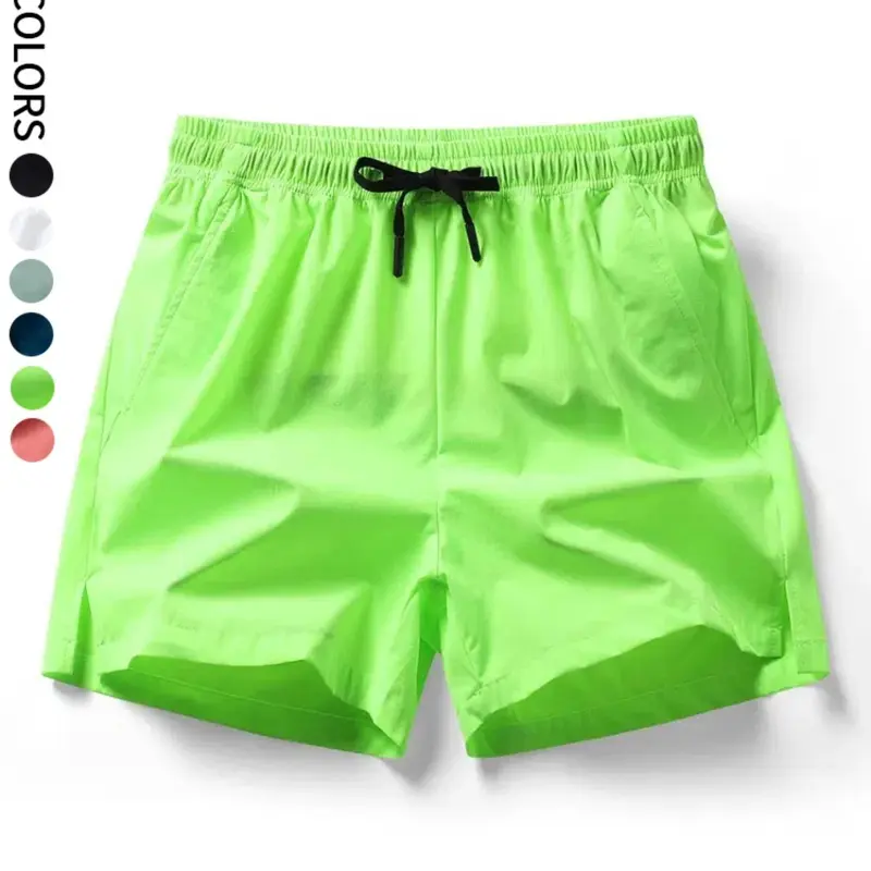 Men's Solid Color Elastic Waist Shorts, Regular Fit Casual Comfy Breathable Shorts for Daily Wear, Men's Bottoms for All Seasons, Activewear