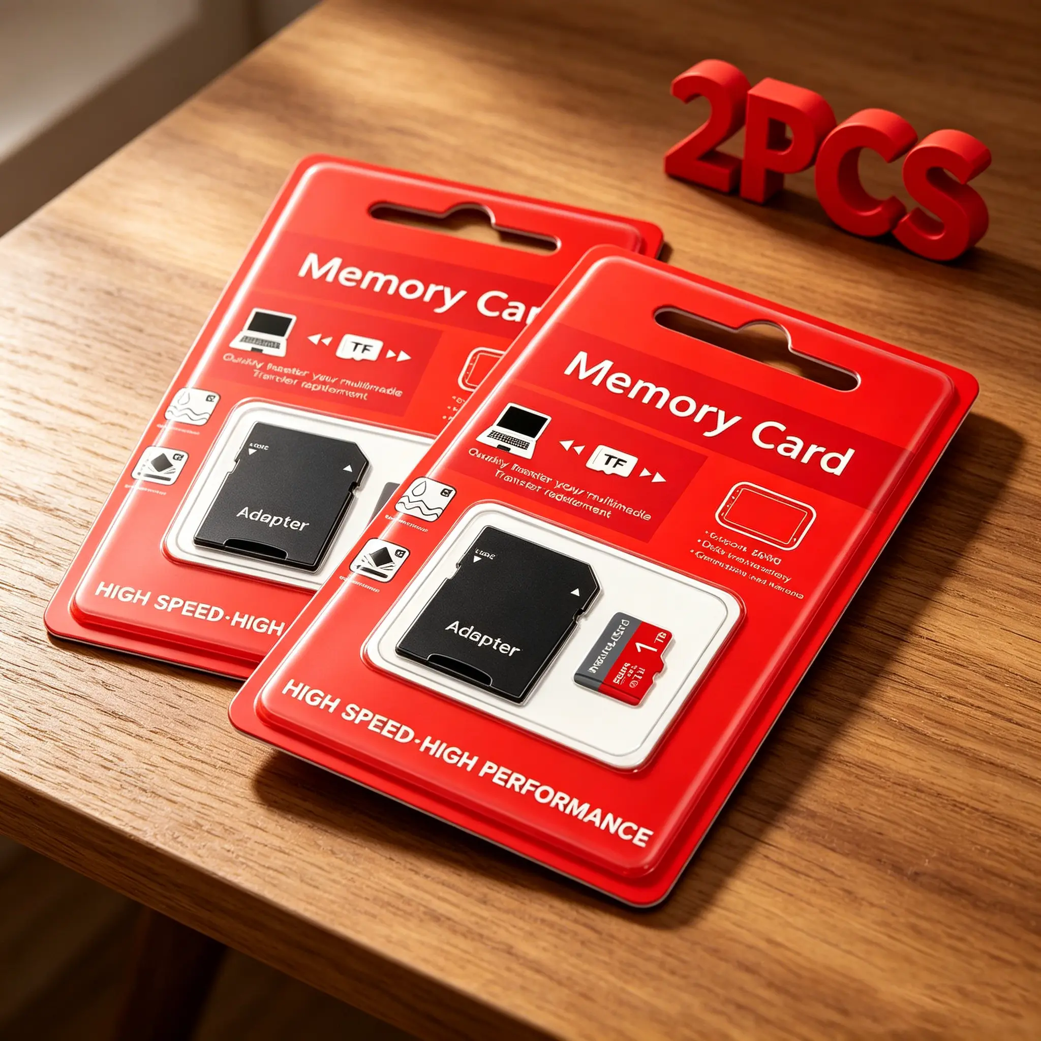 SD Memory Card for Car Audio, 2 Pack Set Micro TF SD Cards for Surveillance Cameras, Durable MicroSDXC Card for Mobile Phones, 1TB SD Card for Dash Cams, Micro SD Card with Adapter for PC & Reliable Storage