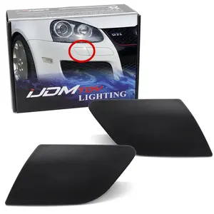 iJDMTOY Unpainted/Primed Front Bumper Headlight/Headlamp Washer Nozzle Cover Cap Replacement For Volkswagen 2006-2009 MK5 GTI, Rabbit, 2006-2010 Jetta