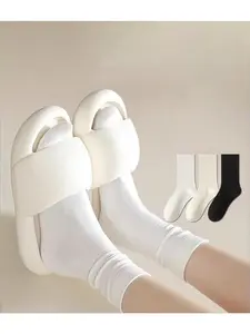 10 Pairs/20 Pairs Mixed Color Women's Socks, Breathable Mid-Calf, Casual Loose-Fit, Moisture-Wicking, All Seasons, Fashionable Everyday Wear