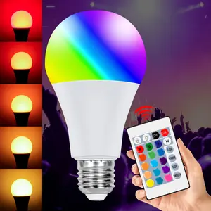 25W E27 RGB Colorful LED Bulb with Remote 85-265V 15Colors Dimming Atmosphere Indoor Recessed Ceiling Chandelier Smart Light 4Modes Multicolor Home Bedroom Living Room KTV Party Mood Lamp Adjustable Brightness Warm/Cool Decoration Lighting 5W/10W/15W/20W