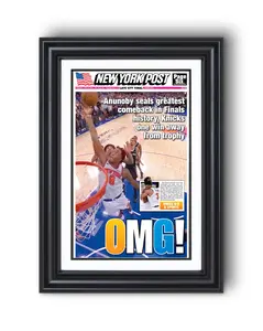 2026 NY Basketball “OMG!” OG Anunoby Poster, Game-Winner Tip Game 4 Finals Newspaper Print