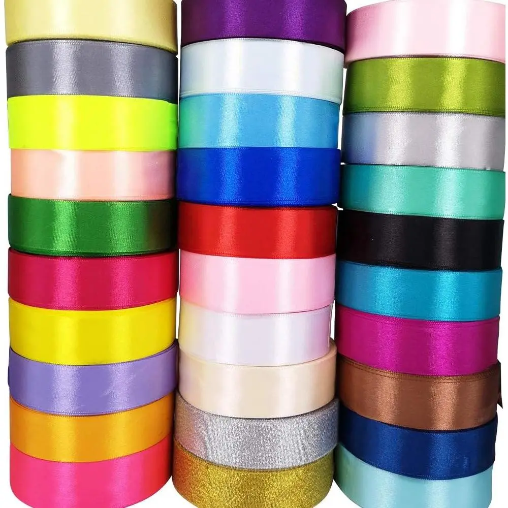 Solid Satin Ribbon Ribbons Assorted 40 Yards  Bow Party Decoration Packing Ribbons (Mix, 1 1/2"(40mm))