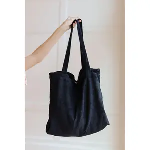Last Minute Corduroy Tote in Black