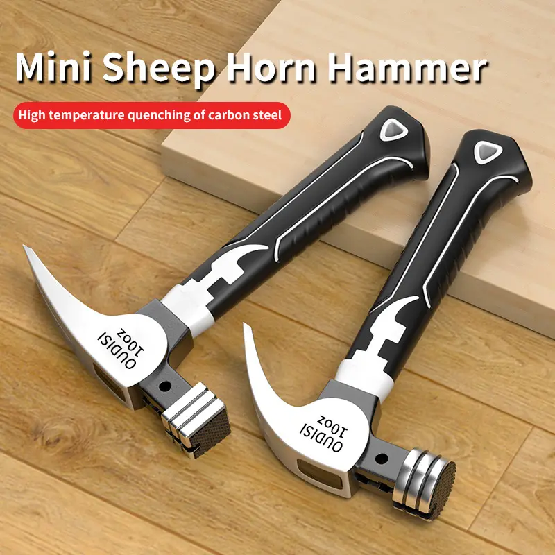 Mini claw hammer, household carpentry nail puller, magnetic head for picking up nails, multifunctional small hammer, non-slip handle, suitable for blacksmiths, carpenters, and mechanical maintenance
