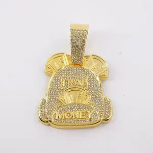 2080 Iced Out Trap Money Backpack Pendant Necklace - Street Style Rapper Hip Hop Jewelry for Hustlers