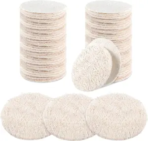 50 Pcs Loofah Exfoliating Face Pads Sponge Body Face Scrubber Remove Dead Skin Facial Loofah Pad Bulk for Bath Shower Spa Skin Cleaning Women Men(Round,2.36")
